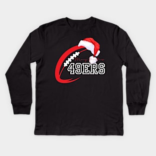 merry christmas 49ers football Kids Long Sleeve T-Shirt